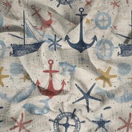 MARINE pat. 2 - Cotton muslin