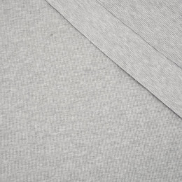 MELANGE LIGHT GREY - Ribbed knit fabric