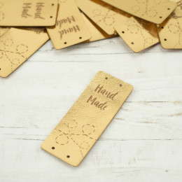 Loop fold label "Hand Made" - Tacking 2 x 5 cm - gold