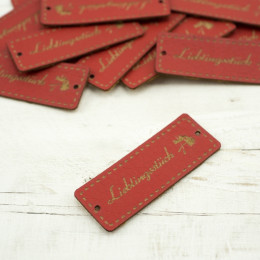 Lieblingsstück label - dandelions 1,5x4 cm - red