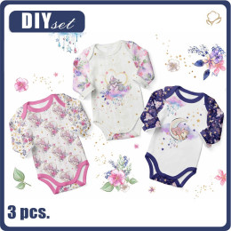 3-PACK - BABY BODYSUITS (CHARLIE) - UNICORN - sewing set