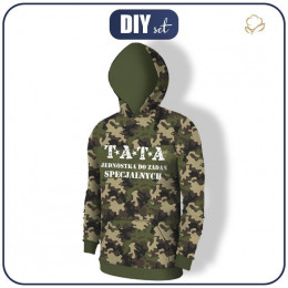 10% MEN’S HOODIE (COLORADO) - TATA / CAMOUFLAGE - thick looped knit XL