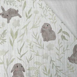 GREY BUNNIES pat. 1 (PASTEL BUNNIES) - Cotton muslin