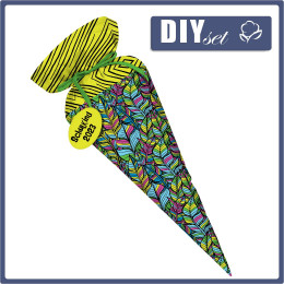 First Grade Candy Cone - NEON LEAVES - sewing set