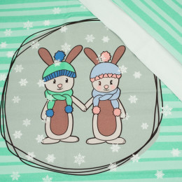 WINTER BUNNIES / mint - panel looped knit 