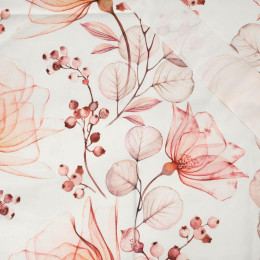 FLOWERS pat. 4 (pink)  - viscose woven fabric