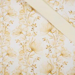 FLOWERS pat. 4 (gold) - thick pressed leatherette