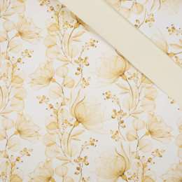 FLOWERS pat. 4 (gold) (35 cm x 70 cm) - thick pressed leatherette