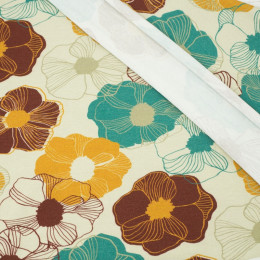 RETRO PANSIES / smaragd - Viscose jersey WE210