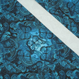 LACE BUTTERFLIES / blue - Waterproof woven fabric