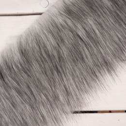 Faux fur trim 15cm x 150cm - Melange grey