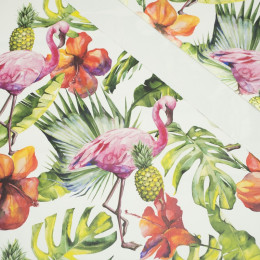TROPICAL NATURE - Laminated knit fabric 50x60 cm
