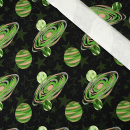 GREEN PLANETS / black (AREA 51) - looped knit fabric