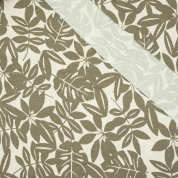 LEAVES MIX pat.1 / beige - Viscose jersey with elastane