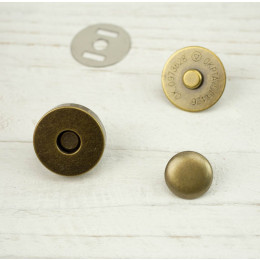 Round Magnetic Snaps 15 mm - vintage brass