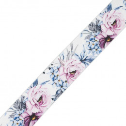 Woven printed elastic band - WATERCOLOR BOUQUET Pat. 4 / Choice of sizes