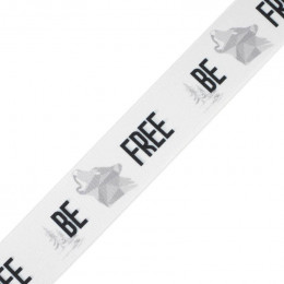 Woven printed elastic band - BE FREE / Choice of sizes