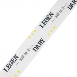 Woven printed elastic band - LEGENDARY  / Choice of sizes