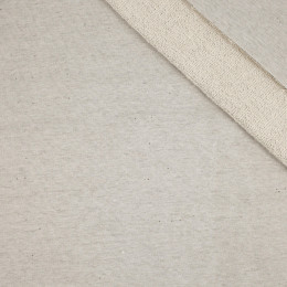 Melange Cream with banches - thick looped knit 