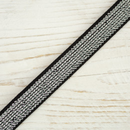 Elastic flat with a metalic thread  10 mm -  silver