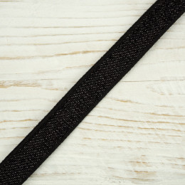 Elastic flat with a metalic thread  10 mm - black