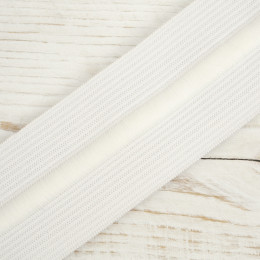 Elastic band with cord 40 mm - white