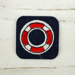 Embroidered iron-on LIFE BUOY red - navy
