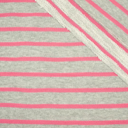 MELANGE GREY STRIPES / pink (2cmx0,7cm) - fancy knit fabric