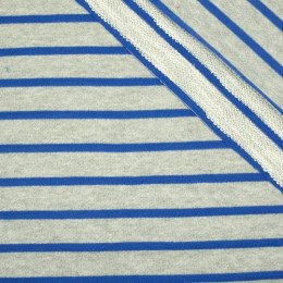 MELANGE GREY STRIPES / blue (2cmx0,7cm) - fancy knit fabric