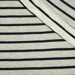 MELANGE GREY STRIPES / navy (2cmx0,7cm) - fancy knit fabric