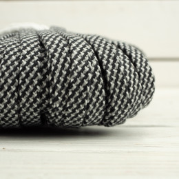 Cotton cord flat 12 mm - graphite / grey /  white 