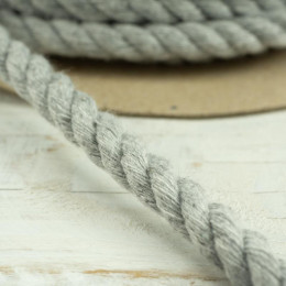 Twisted cotton cord 8 mm - light grey