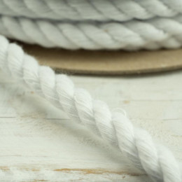 Twisted cotton cord 8 mm - white