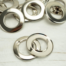 Metal eyelet with washers 15mm - silver