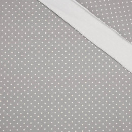 100cm WHITE DOTSIES / grey - single jersey with elastane 