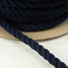 Twisted cotton cord 8 mm - navy