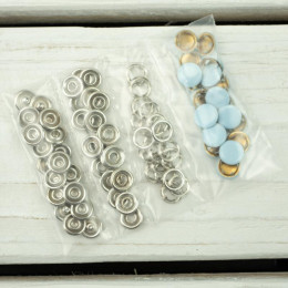 Press Fasteners 9mm - 20 pieces - baby blue