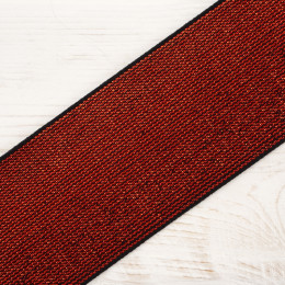 Elastic flat with a metalic thread - red