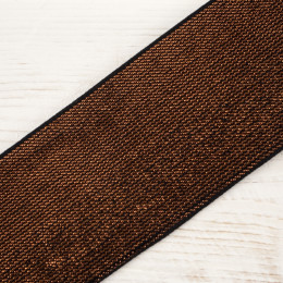 Elastic flat with a metalic thread -  brown