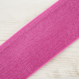 Elastic flat with a metalic thread - pink