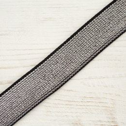 Elastic flat with a metalic thread  20 mm -  silver