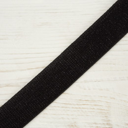 Elastic flat with a metalic thread  20 mm - black