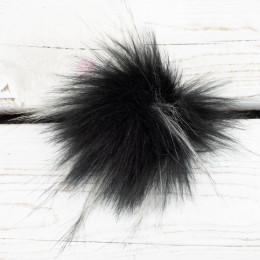 Eco fur pompom 10 cm - melange grey-white
