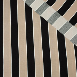 STRIPES / beige - white - black - viscose woven fabric