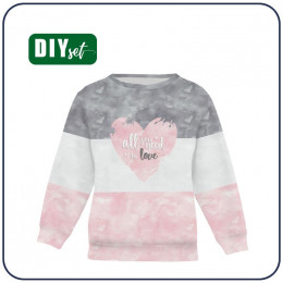 CHILDREN'S (NOE) SWEATSHIRT - ALL YOU NEED IS LOVE / STRIPES - looped knit fabric 