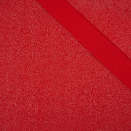 RED - Knit fabric with glitter