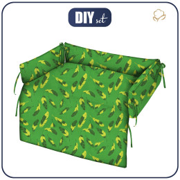 ANIMAL BED - FEATHERS / green - sewing set