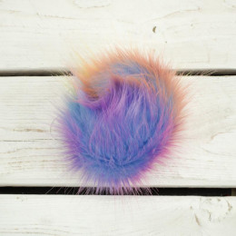Eco fur pompom 12 cm - multi pastel color