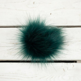 Eco fur pompom 10 cm - smaragd