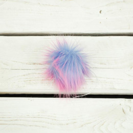 Eco fur pompom 6 cm - multi pastel color